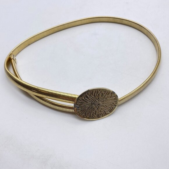VTG Anne Klein skinny gold stretch belt Size Small medium 80s 90s disco metal - Picture 10 of 10